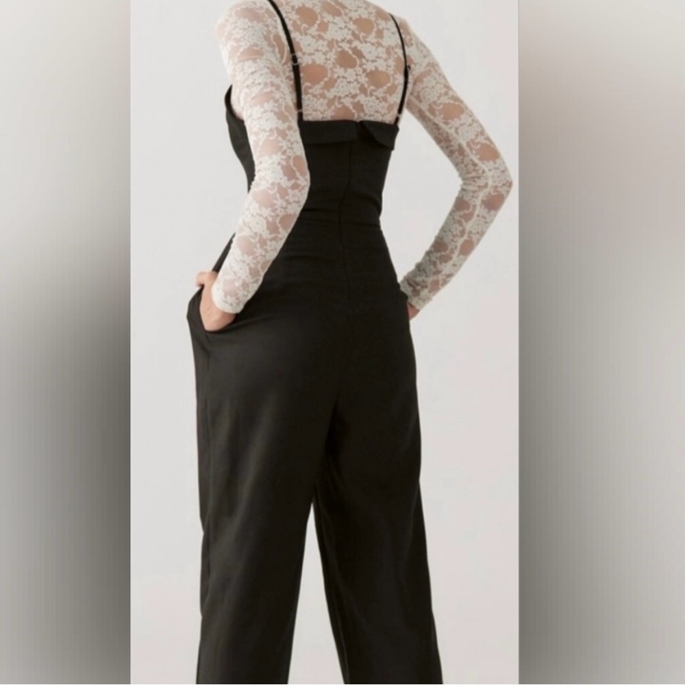 Urban Outfitters Andee Lace Up Corset Black Jumpsuit - Picture 3 of 11